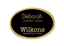 Picture of Engraved Metal Name Badge, 1 15/16" x 2 11/16" Oval, Black/Gold